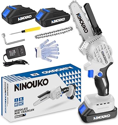 Mini nouku chainsaw, 6-inch wireless electrical electric chain saw with broom free engine, Battery-powered by battery, working tool for garden wood.. Shop from anywhere in Nigeria and receive your DIAYTAR purchases at affordable prices within a week.