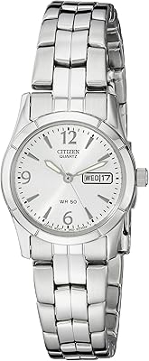 Classic watch for citizen women, quartz movement, stainless steel, silver (model: EQ0540-57A), silver color, quartz movement, silver silver.. Your comprehensive marketplace awaits at DIAYTAR NIGERIA with affordable prices and reliable delivery times.