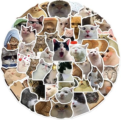 Set of vinyl stickers with funny cute cat design, 50 pieces, waterproof toy stickers for water bottles, phone case, laptop for girls, adolescents and adults.. Shop across categories at DIAYTAR NIGERIA with the confidence of affordable prices and delivery within 8 days.