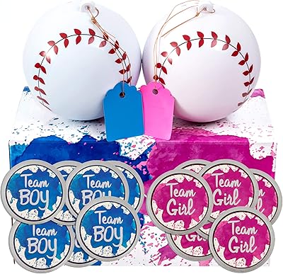 Baseball set revealing the genre - two balls - pink and blue with powder, plus 20 voting stickers for baby pink and blue.. Your budget-friendly online marketplace, DIAYTAR NIGERIA delivers a world of products in just 5-8 days.