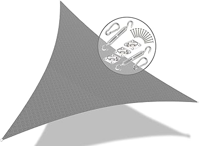 Fonout triangular awning, 5x5x5m with mounting kit, UV HDPE protection, ventilated parasol for garden and outdoor terrace, gray.. Experience the ease of modern shopping with DIAYTAR NIGERIA's comprehensive platform and quick delivery.