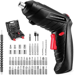 Rechargeable and rotary electric screwdriver game Aklo 47 in 1 with integrated LED light, 1300 mAh (black).. Navigate through thousands of products at pocket-friendly prices with DIAYTAR NIGERIA's easy-to-use platform.