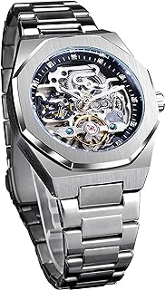 Forsinging Mechanical Watch For Men Waterproof Luxury Skeleton Diamond Tourbillon Silver Stainless Steel Bracelet.. DIAYTAR NIGERIA: Where shopping is a pleasure with affordable prices and reliable delivery service.