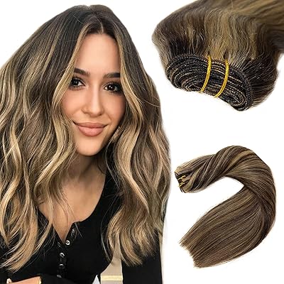 Sew the hair extensions of real human hair, extensions of hair of dark brown brown blonde human hair packets 100g 16 inch frame extensions attached by hand human hair weaving extensions for women.. No stress, no delays — DIAYTAR Nigeria is your trusted shopping partner.