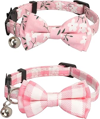Removable Pink Gehapit Cat Rose Safety Collar with Papillon Node Back of 2 With Floral Pattern for Catches from 7 to 11 Inch with Pink and Chez Floral Motif.. Everything you need is on DIAYTAR Nigeria — just a click away.