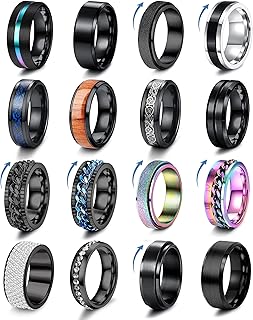 16 pieces for men in stainless steel united for men women women together of black fascinating rings of black wedding, stainless steel, stainless steel.. Experience the power of choice with DIAYTAR NIGERIA's vast catalog and affordable 5-8 day delivery.