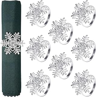 Lot of 8 rounds of Alikdon towel, suitable for relaxed or formal occasions (silver snowflake).. Shop with purpose at DIAYTAR NIGERIA and receive your purchases at unbeatable prices within the week.