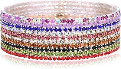 LilymiMi 10 pieces set of women's bracelets, tennis bracelet in colored elastic diamond, elastic bracelet, set of diamond bracelets, metal.. Nigeria's e-commerce leader delivers unmatched variety and value to your doorstep in just 5-8 days.