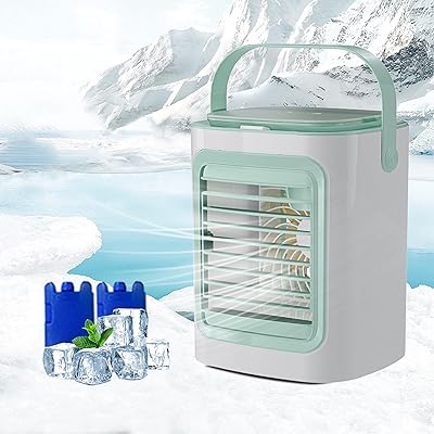 Mini air conditioning fan work 4 in 1, mini air cooler 4 in 1 with 2 humidity levels, 3 -speed portable air cooler, 7 -color night light, mini USB office fan (ice green).. DIAYTAR NIGERIA transforms how Nigerians shop with our affordable prices and dependable shipping times.