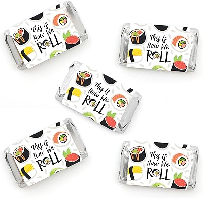 Big Happiness Let's Roll - Sushi - Small stickers for chocolate bars - Japanese party gifts - 40 pieces.. Discover why millions choose DIAYTAR for affordable online shopping with delivery in just 5-8 days.