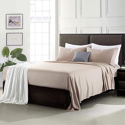 IBAMA Bed set 100 % Bamboo with 4 -room pillowcases comprising 1 x Drap -housing 2 x pillow pillowcases 1 x flat and machine -washable flat sheet, queen size, light brown 02, bsheet -queen02.. Transform your shopping experience with DIAYTAR NIGERIA's vast product selection delivered at unbeatable prices.