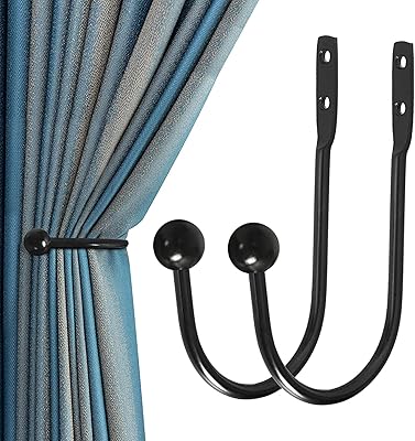 Elecdon curtain tip, 2 rooms, wall support with screws, decorative curtain support in robust metal with screws, black.. Experience shopping satisfaction with DIAYTAR NIGERIA's vast selection and nationwide delivery service.