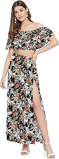 Two -room western dress with cool floral print and relaxed for women.. DIAYTAR NIGERIA transforms wishes into deliveries with our affordable and reliable e-commerce platform.