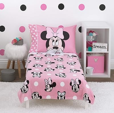 Disney Minnie Mouse 4-room bedroom set for baby-Corail fleece blanket for toddler, cloth clip, flat sheet, standard pillowcase.. Your everyday shopping companion, DIAYTAR NIGERIA offers unbeatable value with nationwide delivery.