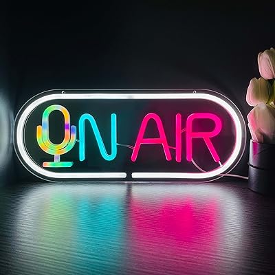 GGK on Air Neon Sign Mic for Influencer Streamer Room Decor Auto Change Color.. DIAYTAR NIGERIA: Where affordability meets variety in Nigeria's most comprehensive online marketplace.