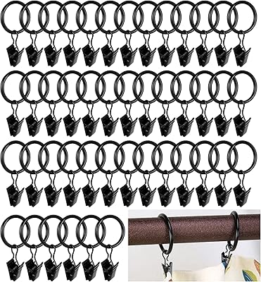 45pcs curtain rings with clips in ancient matt metal.. DIAYTAR NIGERIA: Your trusted e-commerce partner with extensive product choices and affordable delivery.