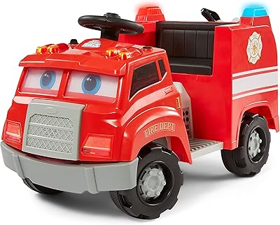 Interactive Kid Tracks Fire Trucks for Children from 1.5 to 4 years old, 6 -volt battery and charger, sound effects, red.. DIAYTAR NIGERIA: Your affordable marketplace with reliable 5-8 day shipping across Nigeria.