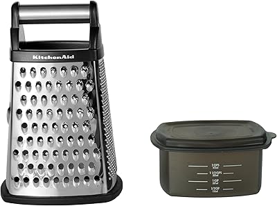 Gastronomic grater on 4 sides Kitchenaid stainless steel with removable storage container, 10 inches, black.. Experience retail convenience with DIAYTAR NIGERIA's comprehensive platform and 5-8 day nationwide shipping.