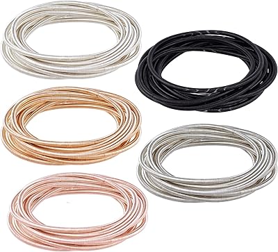 At hand maker 50 pieces guitar spring bracelets, 5 stainless steel colors, spurred bracelet with elastic arm bracelets, for women.. Discover endless shopping possibilities at DIAYTAR NIGERIA, with budget-friendly prices and reliable delivery.