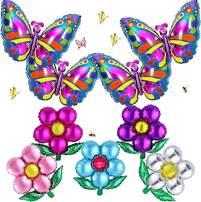 Butterfly flower balloons, 9 pieces in colorful aluminum balloons party balloon and butterflies spring and summer balls for baby shower, wedding, birthday.. Your budget-friendly online marketplace, DIAYTAR NIGERIA delivers a world of products in just 5-8 days.