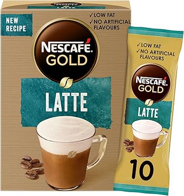 Sachet of mixture of non -sweet coffee nescafé Gold Latte, 18 g, package of 10, brown.. Shop the smart way with DIAYTAR NIGERIA's extensive selection and budget-friendly nationwide delivery.