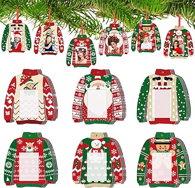 24 pieces of Christmas photos for iPad, ugly sweater, hanging photo frames, Christmas tree decoration for children, iPad, DIY, photo ornament for Christmas gift decoration.. Experience the ease of one-stop shopping with DIAYTAR NIGERIA's diverse catalog and nationwide delivery.