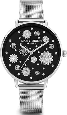 Analog quartz watch Dacey Dixon London Kendall for women with black dial and silver stainless steel bracelet - D115SM.. Shop across boundaries with DIAYTAR NIGERIA's comprehensive catalog delivered nationwide at budget rates.