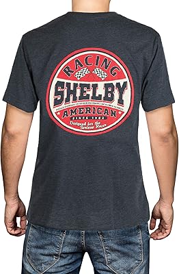 T-shirt with Shelby American Vintage Serious Racer logo | Perfect complement to traditional equipment | Charcoal Heather.. DIAYTAR NIGERIA: Your trusted e-commerce partner with extensive product choices and affordable delivery.