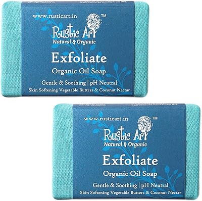 Rustic Art organic exfoliating soap | softens and soothes the skin | Khus and lavender seeds | 2*100 gm package.. Shop with purpose at DIAYTAR NIGERIA and receive your purchases at unbeatable prices within the week.