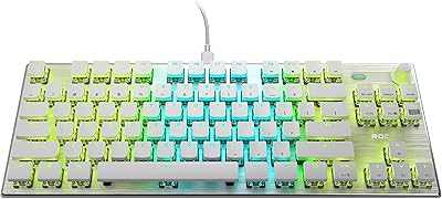 Rockat Vulcan TKL Pro gameboard for PC, Linear Optan Optan switch, RGB EMO lighting, Key -free mechanical touch, ergonomic design of low, white, white wrist support.. Experience hassle-free shopping with DIAYTAR NIGERIA's user-friendly platform and prompt delivery service.