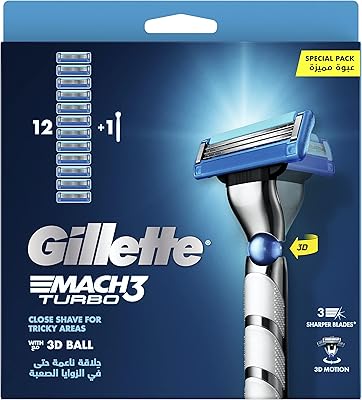 Gillette Mach3 Turbo 3D MONANCANCHE MAND RASOIR + 12 blades.. DIAYTAR NIGERIA delivers on convenience and affordability with our reliable nationwide shipping.