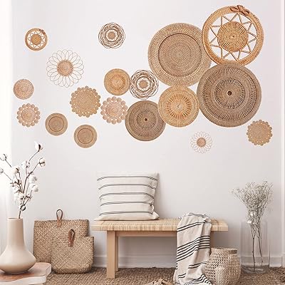 18 Round wall stickers in the shape of a modern bohemian basket to take off and stick.. Discover endless possibilities with DIAYTAR NIGERIA's extensive product range and affordable shipping.