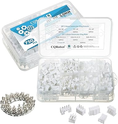 CQ ROBOT 150 Sets/750 PIECES JST PH 2.0 mm 2/3/4 JST BROCHES JST BROCHES KIT WITH 2.0 mm socket, JST PH Adapter PH 2/3/4 JST PINS JACK Male and female cable, DIP Mattering kit... Discover the perfect balance of price and convenience with DIAYTAR NIGERIA's nationwide e-commerce platform.