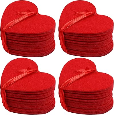 4 pieces Fossaria Felt Couronne Red Heart Suspended Banner Ornament for Valentine's Day.. DIAYTAR NIGERIA transforms online retail with unbeatable prices and consistent delivery timeframes.