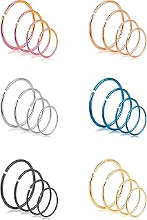Rivoli 24 pieces 18-22g 316l stainless steel nose rings.. DIAYTAR NIGERIA brings retail convenience to your screen with affordable prices and dependable shipping.
