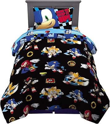 Super sweet bed set for children Franco Sonic the hedgehog, 4 rooms, double waist, prints can vary.. DIAYTAR NIGERIA: Where thousands of products meet affordable prices and reliable 5-8 day delivery.