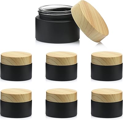 Alykdon Lot of 6 frosty glass jars of 1 Oz (30 ml) with plastic lids and seals, mini empty containers for travel makeup samples for lip balm, body lotion and face cream.. DIAYTAR NIGERIA: Bringing quality products to your doorstep at prices that won't break the bank.