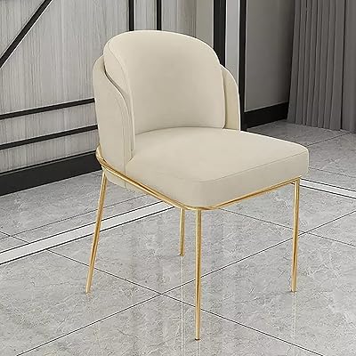 Modern luxury luxury dining chair Angela, Nordic restaurant chair without velvet armrests (beige).. Get top brands at bottom prices, only on DIAYTAR Nigeria.