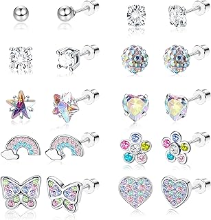 Yadoca 10 pairs of hypoallergenic screw earrings for women in stainless steel 316L CZ heart -shaped earrings to screw set of multicolored flower, metal, cubic zircona earrings.. From fashion to electronics, DIAYTAR Nigeria brings it all to your doorstep — fast, easy, and affordable.
