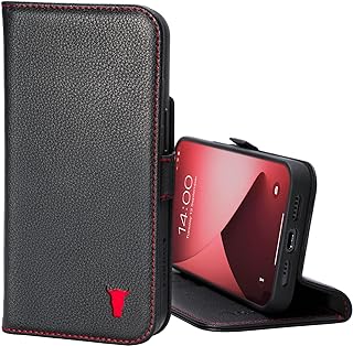 Toro leather case compatible with iPhone 14 - True leather wallet case with card holder and support function (black).. Shop for everything you need at DIAYTAR NIGERIA, with budget-friendly prices and quick delivery.