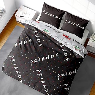 Double duvet cover with Friends Friends logo - Reversible bed set under official license with matching pillowcase.. DIAYTAR NIGERIA: Where affordability meets variety in Nigeria's most comprehensive online marketplace.