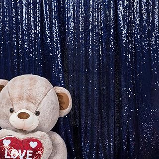 JYFLZQ Navy blue glitter curtain 6ftx8ft 1 background panel of sparkling curtains photo canvas with sequins for wedding birthday party.. Enjoy effortless shopping and speedy delivery with DIAYTAR Nigeria.