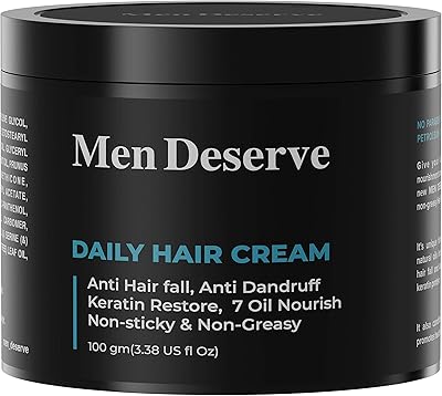 Daily hair cream for men (7 nourishing oils) to control hair loss, antipellicular and restore keratin 100 g.. Enjoy stress-free shopping with affordable prices on DIAYTAR Nigeria.