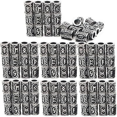 Warshine 48 Pieces Viking Rune Scandinavian Pearls Vintage DIY Hair Pendant Barbe, Silver 418478774.. DIAYTAR NIGERIA: Where thousands of products meet affordable prices and reliable 5-8 day delivery.