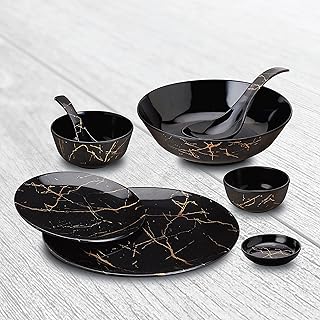 Denoyl melamine table service, black, 30 pieces, DW8900.. More than a store — DIAYTAR Nigeria is your shopping partner.