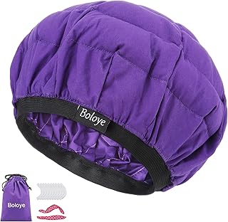 Heated hat based on linen seeds - 100 % safe wireless Boloye for microwave, curly and textured natural hair care, drying, styling, closure, universal size (10 unique shower cups) (purple).. DIAYTAR NIGERIA makes luxury accessible with our affordable prices and dependable delivery service.