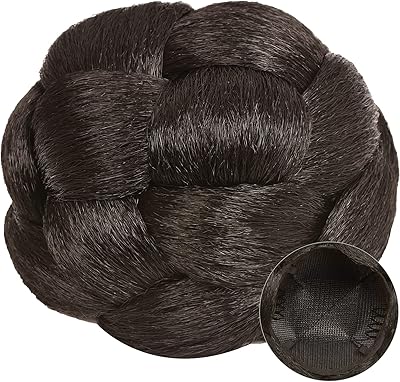 Hair fiber bun, short bun done by hand, synthetic for women, average size (#1b natural black).. Discover the joy of online shopping with DIAYTAR NIGERIA's budget-friendly prices and reliable shipping.