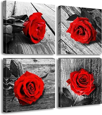 Jiazugo Rose Red Living Room Wall Decoration For Bedroom Flower Photos Print On Canvas.. DIAYTAR Nigeria: Where affordability meets fast and reliable e-commerce service.