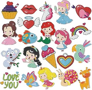 Set of 5D diamond paint for children, 21 pieces, Kit of stickers diamonds of animals to make yourself, diamond paint kits, set of mosaics for children and adults beginners.. DIAYTAR NIGERIA: Where affordability and variety come together with nationwide 5-8 day delivery.