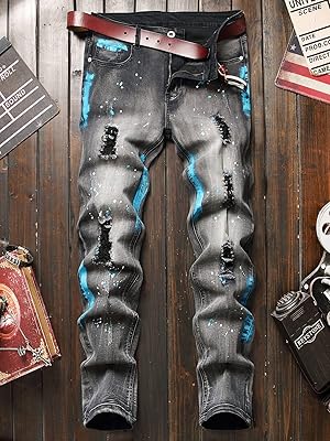 Flavored men's torn jeans for men (color: dark gray, size: 36).. Find quality and variety without breaking the bank — only on DIAYTAR Nigeria.